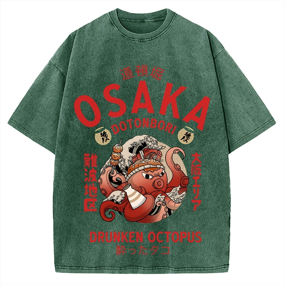 Osaka Drunken Octopus Vintage Washed T-shirt