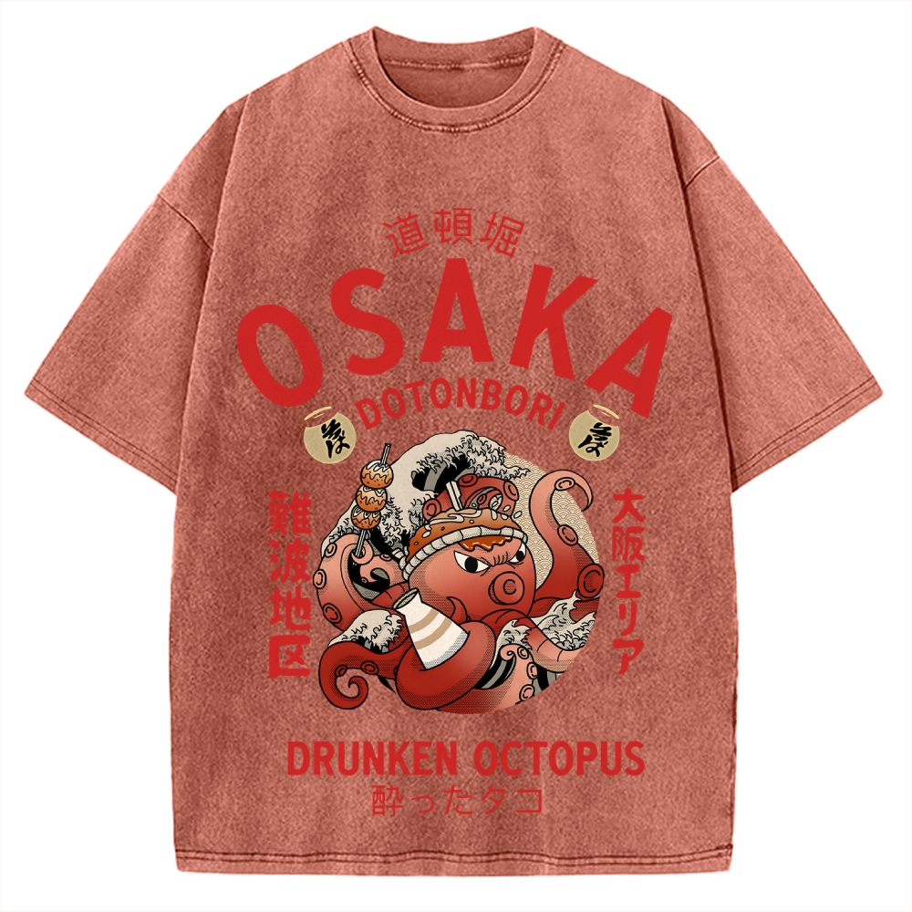 Osaka Drunken Octopus Vintage Washed T-shirt