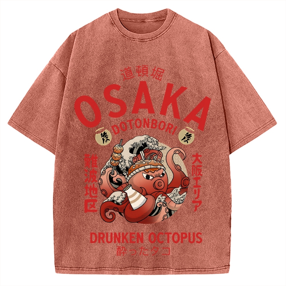Osaka Drunken Octopus Vintage Washed T-shirt