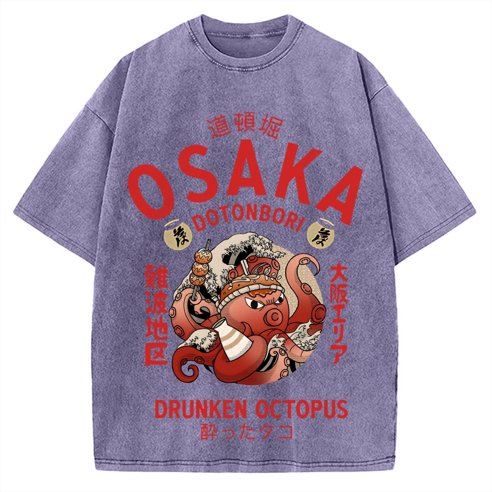 Osaka Drunken Octopus Vintage Washed T-shirt