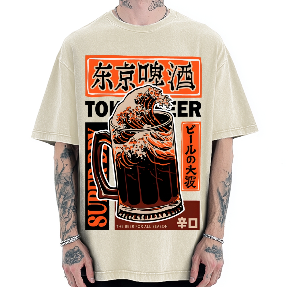 Beer Wave Vintage Washed T-shirt
