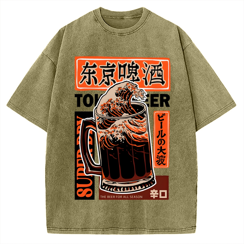 Beer Wave Vintage Washed T-shirt