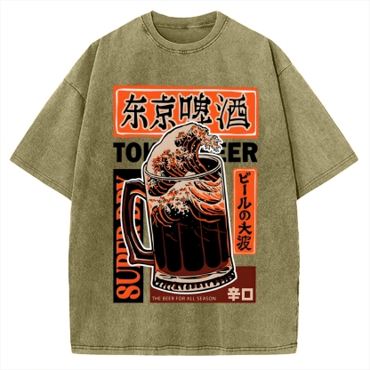 Beer Wave Vintage Washed T-shirt
