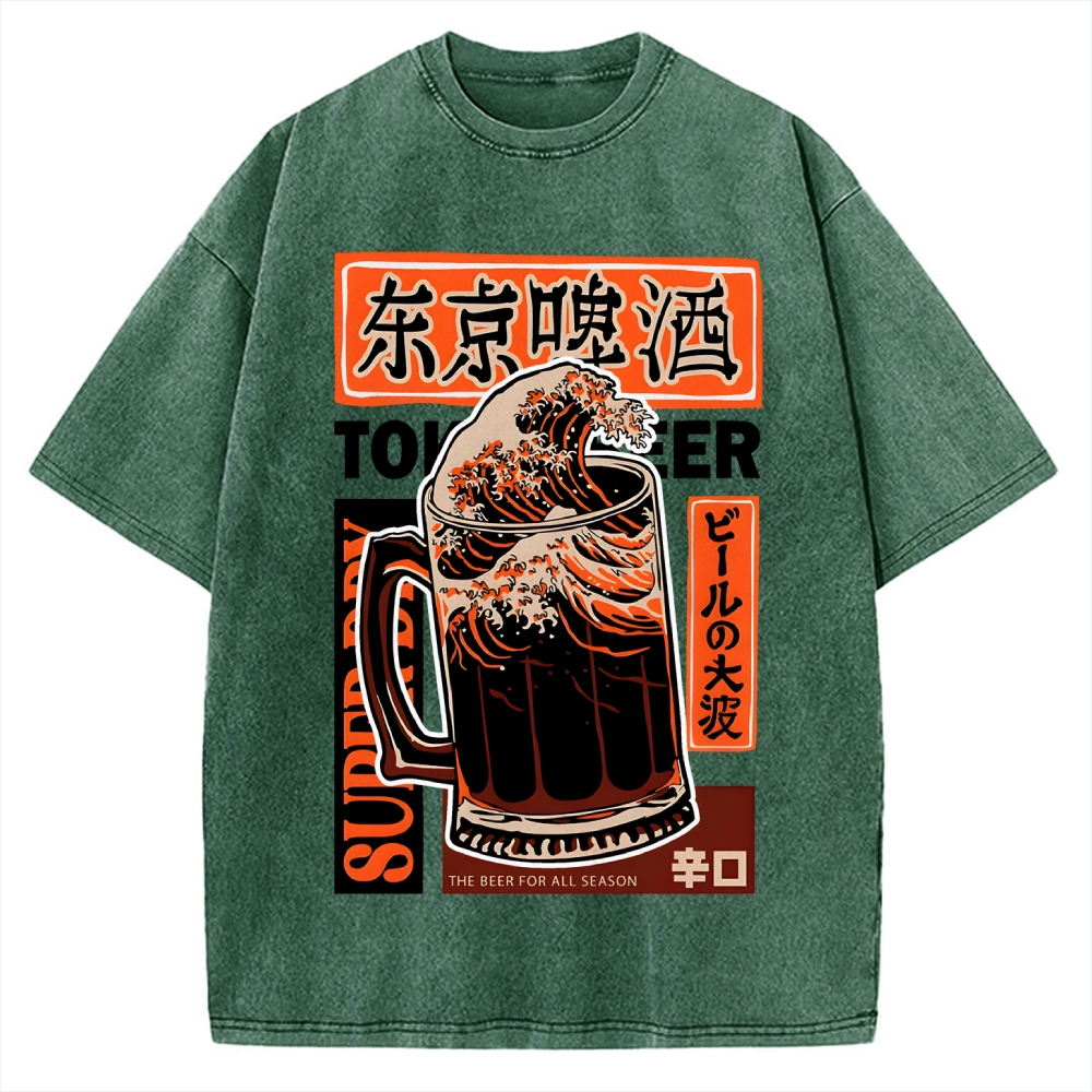 Beer Wave Vintage Washed T-shirt