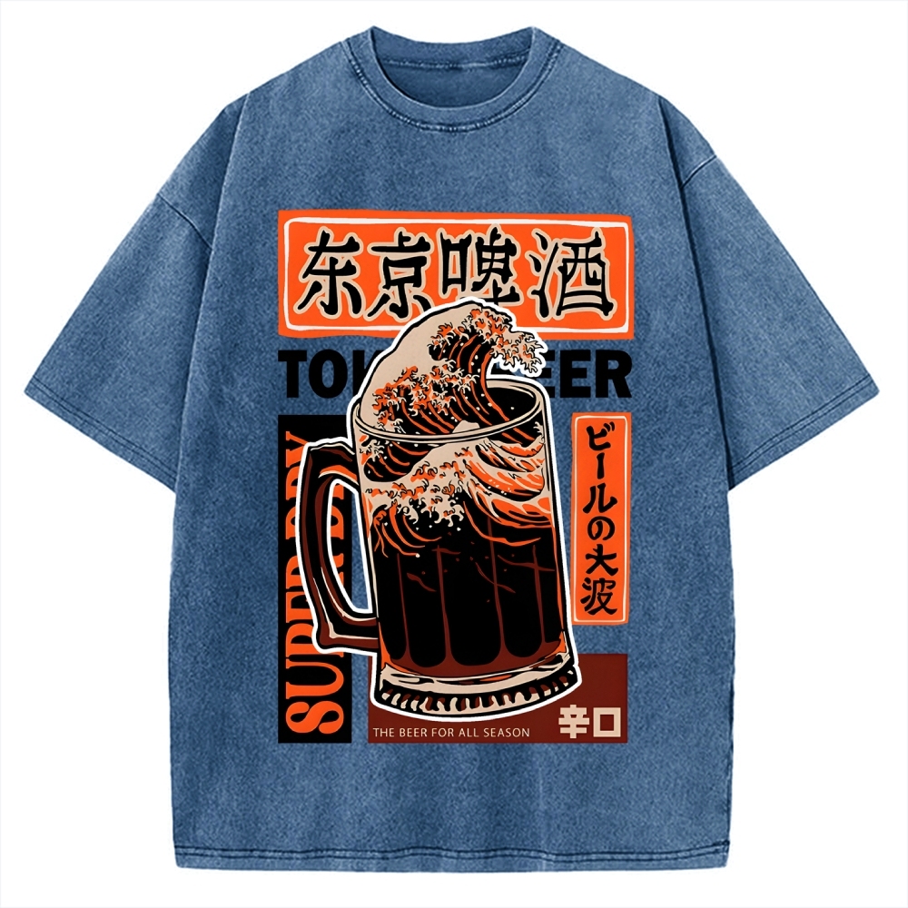 Beer Wave Vintage Washed T-shirt