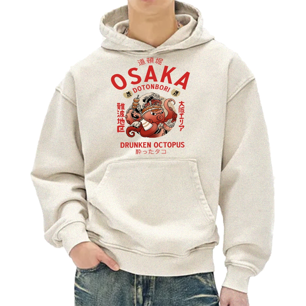 Tokyo-Assassin Osaka Drunken Octopus Vintage Washed Hoodie