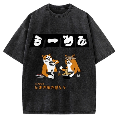 Drunken Cats Ramen Restaurant Vintage Washed T-shirt