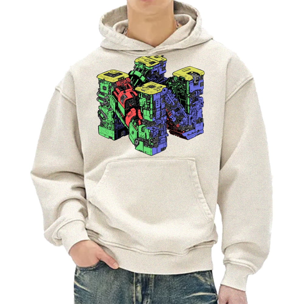 Tokyo-Assassin Steampunk style Mechanical parts N64 Japanese Entertainment System Vintage Washed Hoodie
