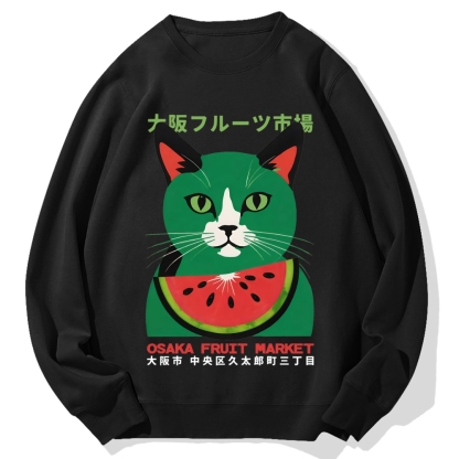 Osaka Fruit Market Cat Cotton Sweatshirt