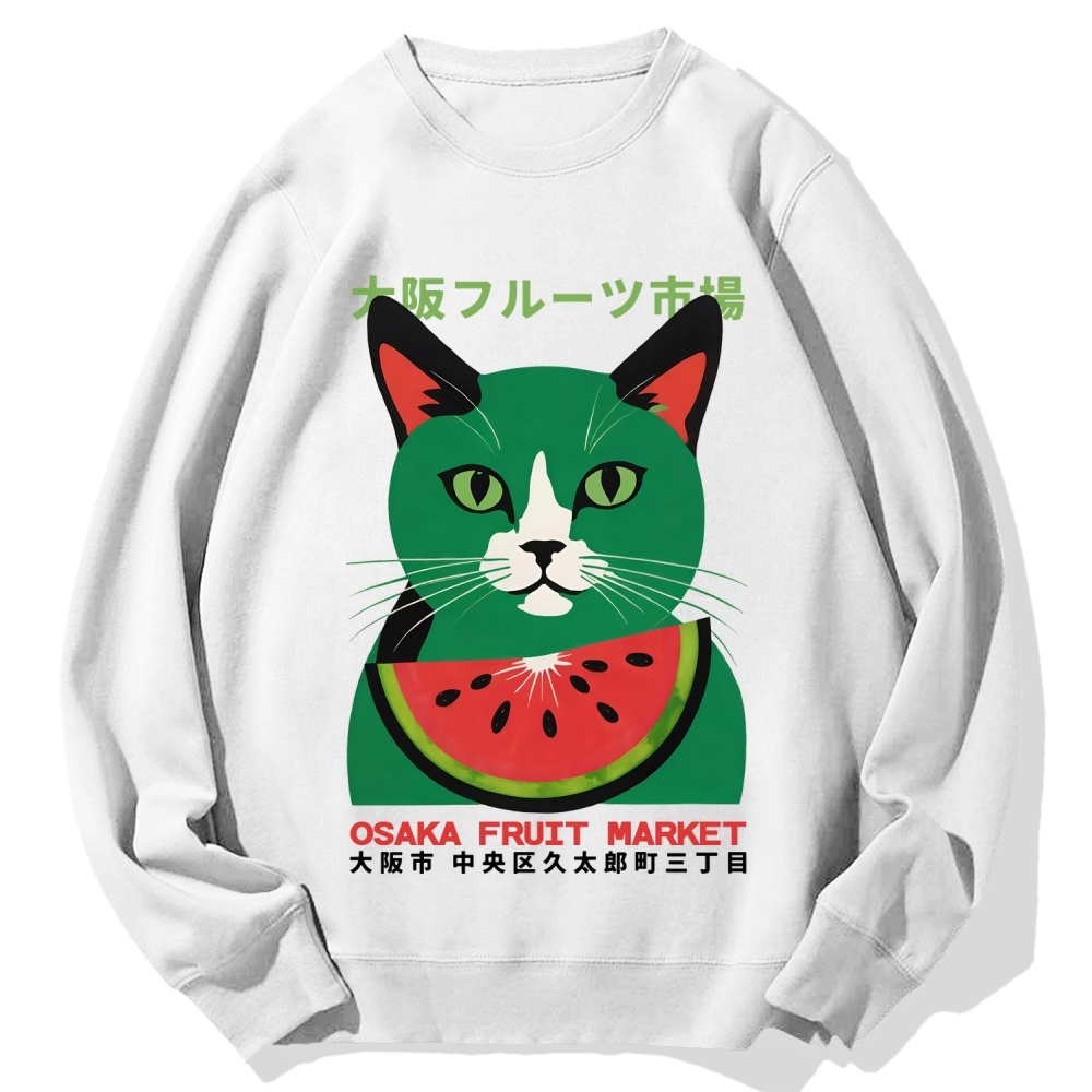 Osaka Fruit Market Cat Cotton Sweatshirt