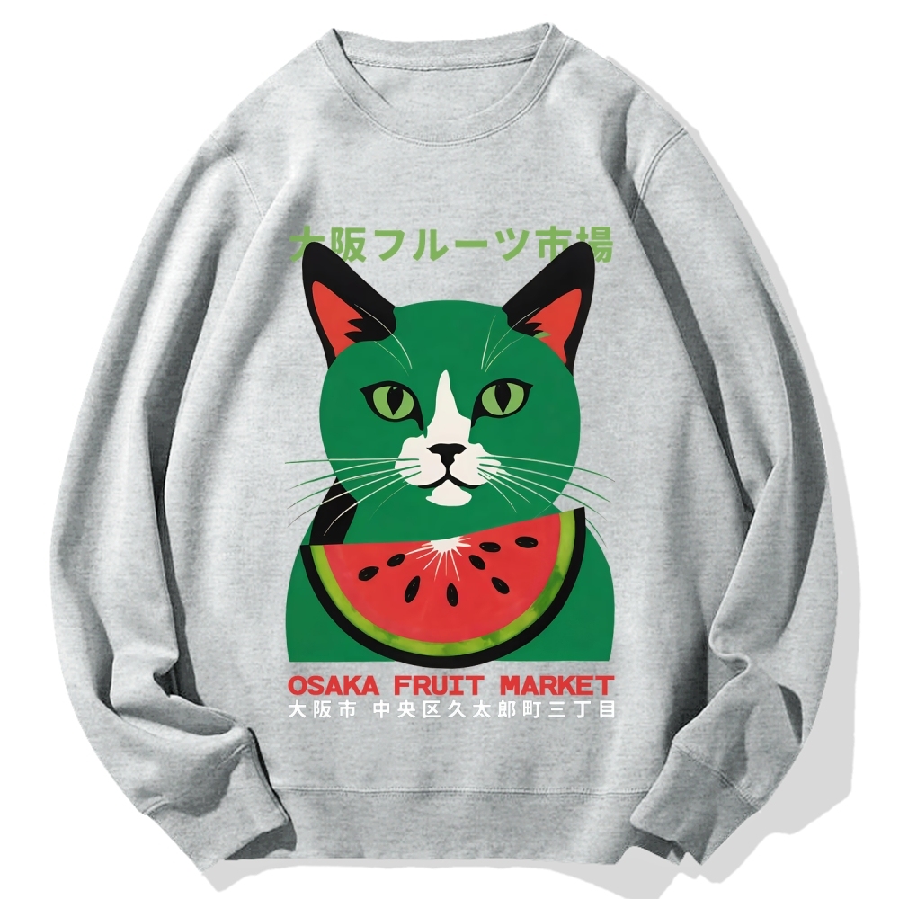 Osaka Fruit Market Cat Cotton Sweatshirt