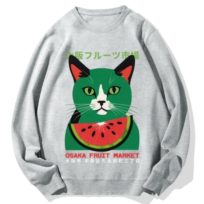 Osaka Fruit Market Cat Cotton Sweatshirt
