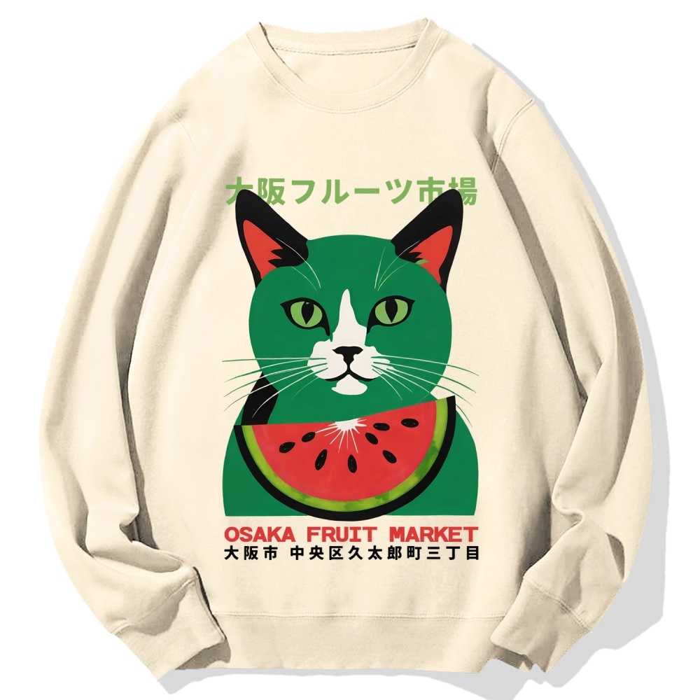 Osaka Fruit Market Cat Cotton Sweatshirt