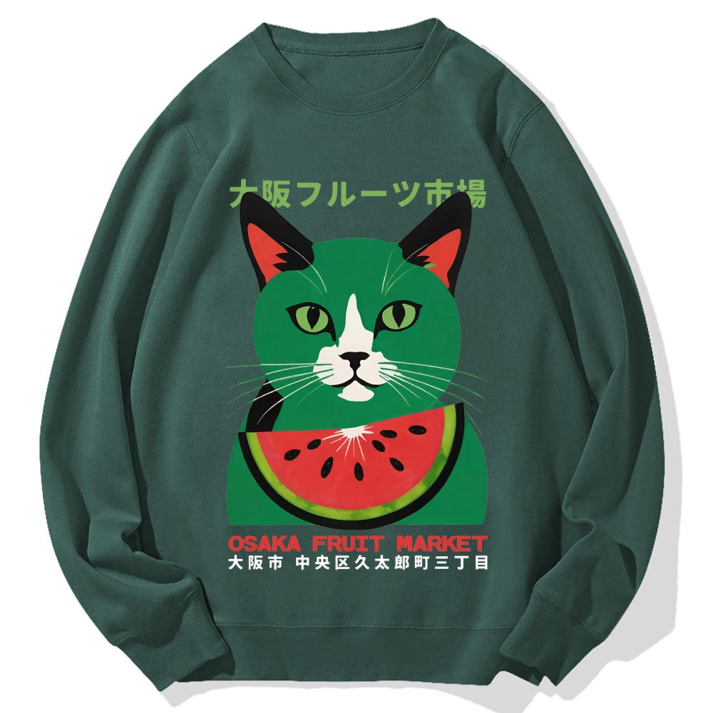 Osaka Fruit Market Cat Cotton Sweatshirt