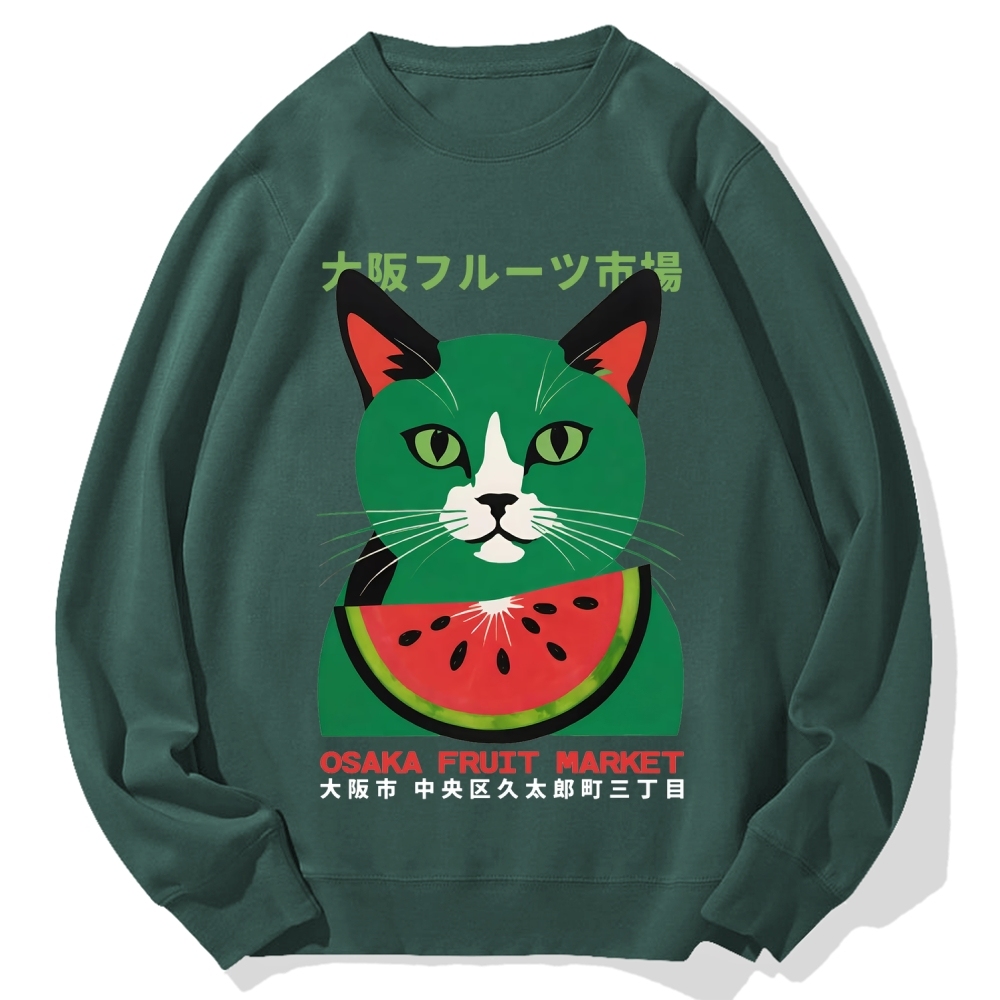Osaka Fruit Market Cat Cotton Sweatshirt