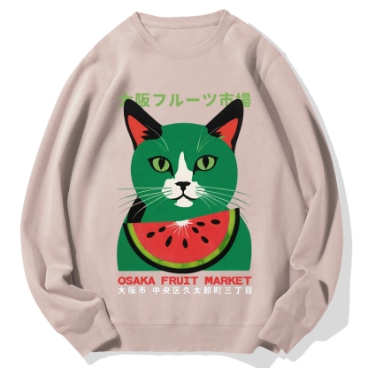 Osaka Fruit Market Cat Cotton Sweatshirt