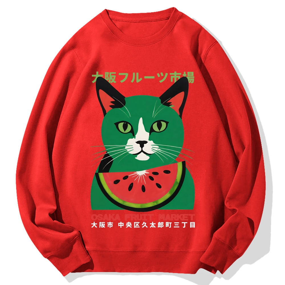 Osaka Fruit Market Cat Cotton Sweatshirt