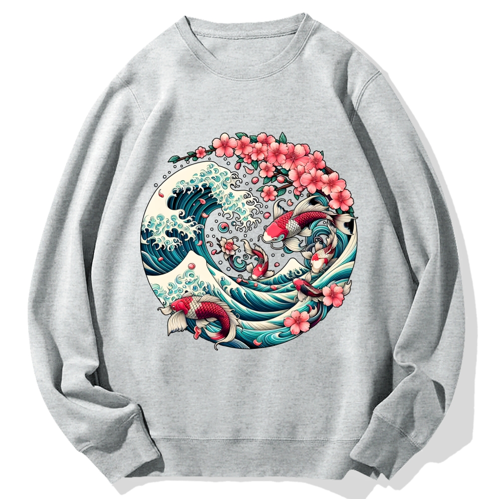 Sakura Kanagawa Goldfish Cotton Sweatshirt