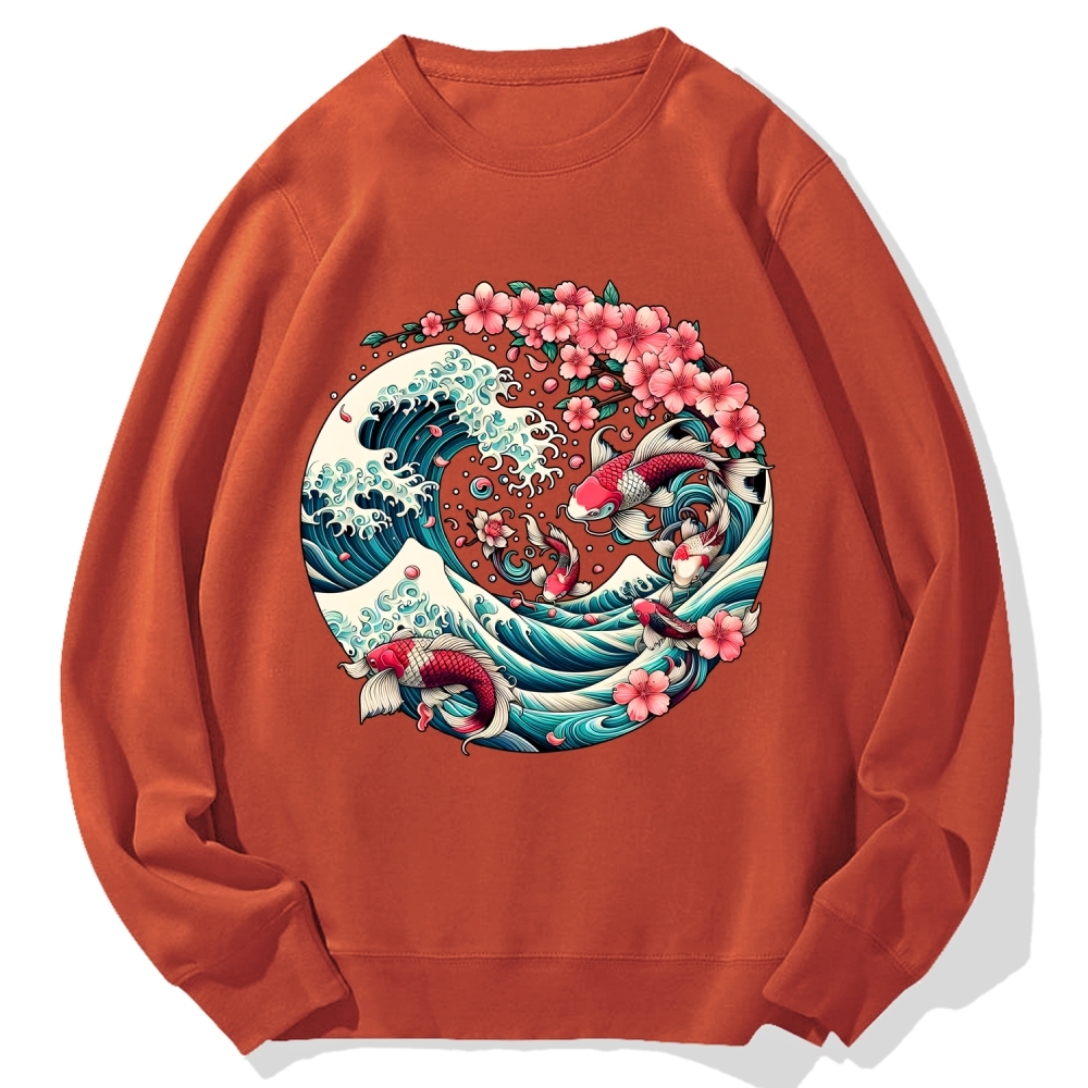 Sakura Kanagawa Goldfish Cotton Sweatshirt