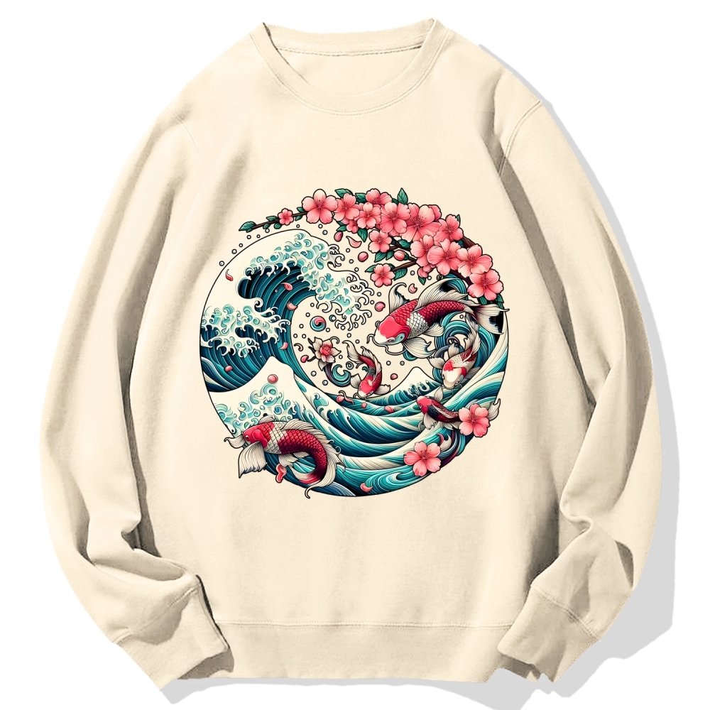 Sakura Kanagawa Goldfish Cotton Sweatshirt