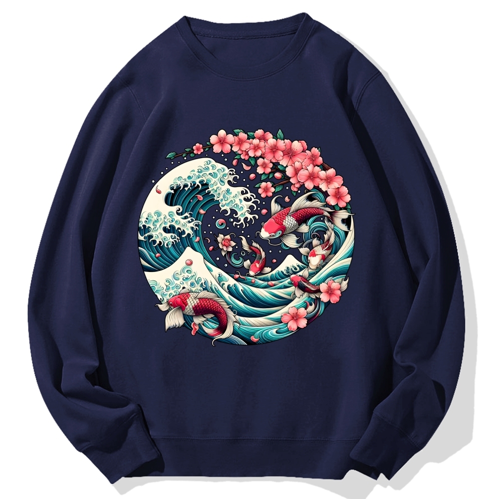 Sakura Kanagawa Goldfish Cotton Sweatshirt