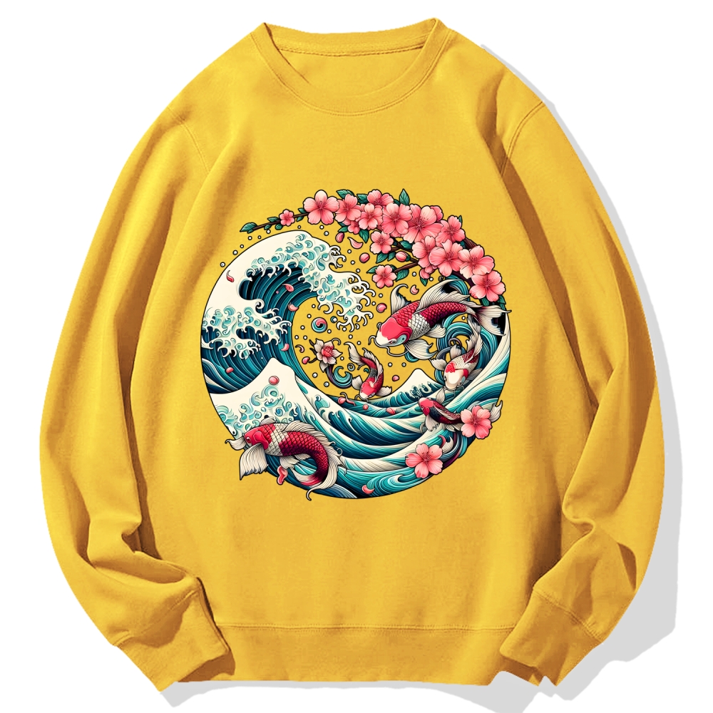 Sakura Kanagawa Goldfish Cotton Sweatshirt