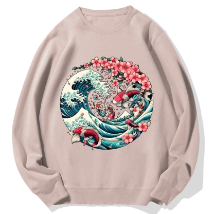 Sakura Kanagawa Goldfish Cotton Sweatshirt