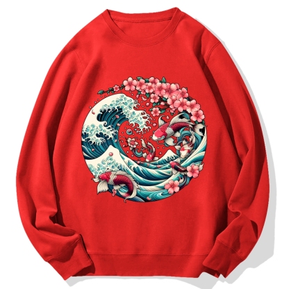 Sakura Kanagawa Goldfish Cotton Sweatshirt