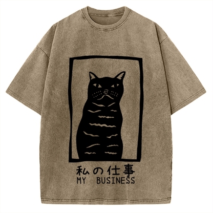 My Business Funny Cat Vintage Washed T-shirt