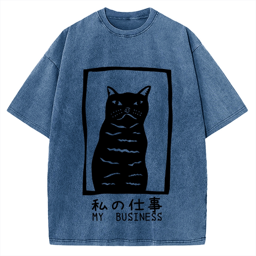 My Business Funny Cat Vintage Washed T-shirt