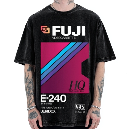 Fuji HQ E-240 VHS Japanese Vintage Washed T-shirt