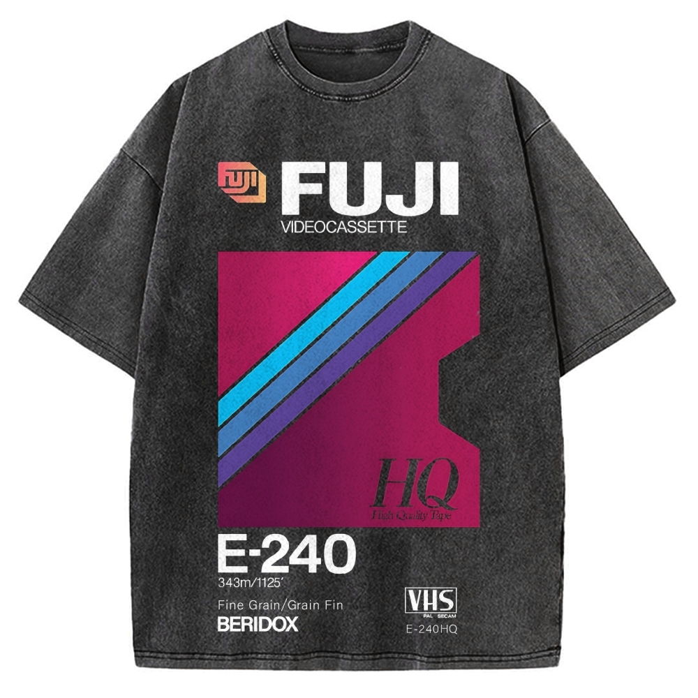 Fuji HQ E-240 VHS Japanese Vintage Washed T-shirt