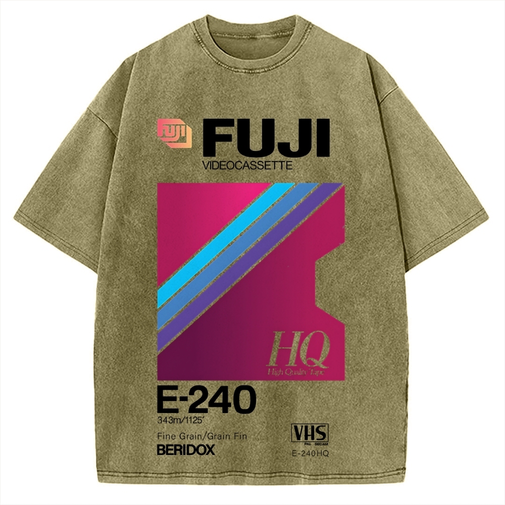 Fuji HQ E-240 VHS Japanese Vintage Washed T-shirt