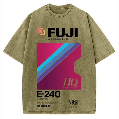 Fuji HQ E-240 VHS Japanese Vintage Washed T-shirt