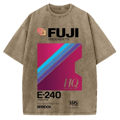 Fuji HQ E-240 VHS Japanese Vintage Washed T-shirt