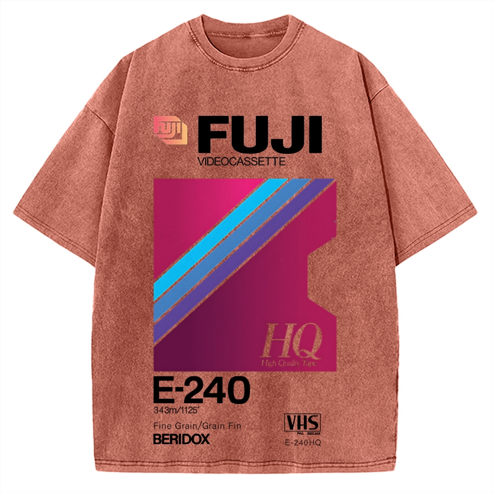 Fuji HQ E-240 VHS Japanese Vintage Washed T-shirt