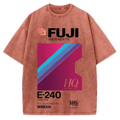 Fuji HQ E-240 VHS Japanese Vintage Washed T-shirt