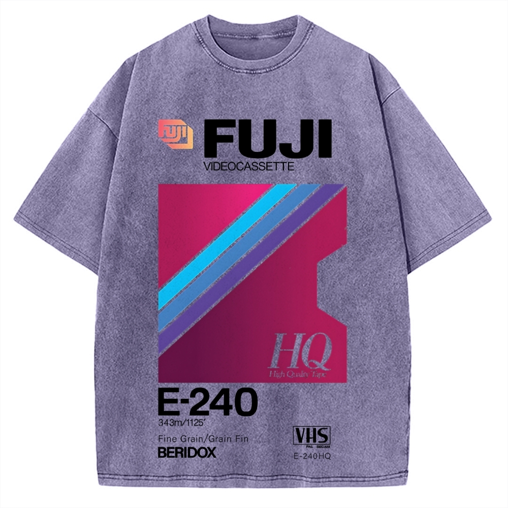 Fuji HQ E-240 VHS Japanese Vintage Washed T-shirt