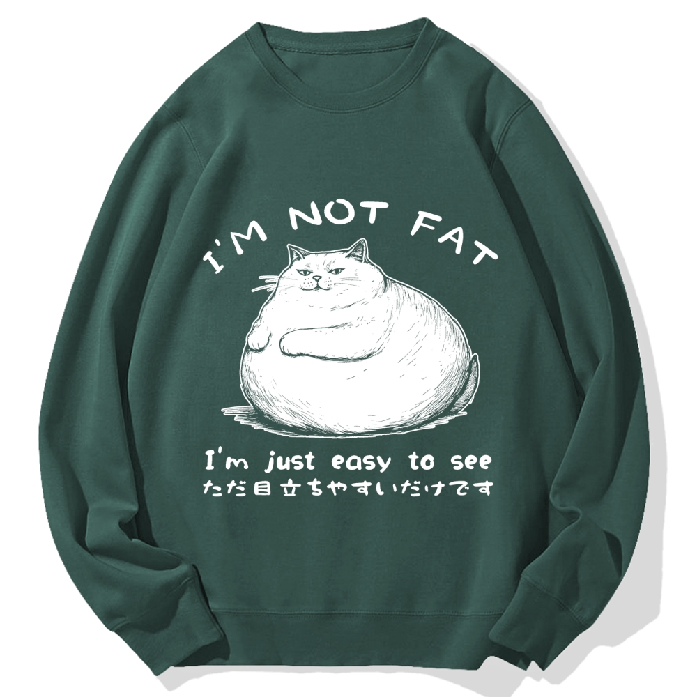 Funny Cat Fat Just Easy To See Cotton Sweatshirt