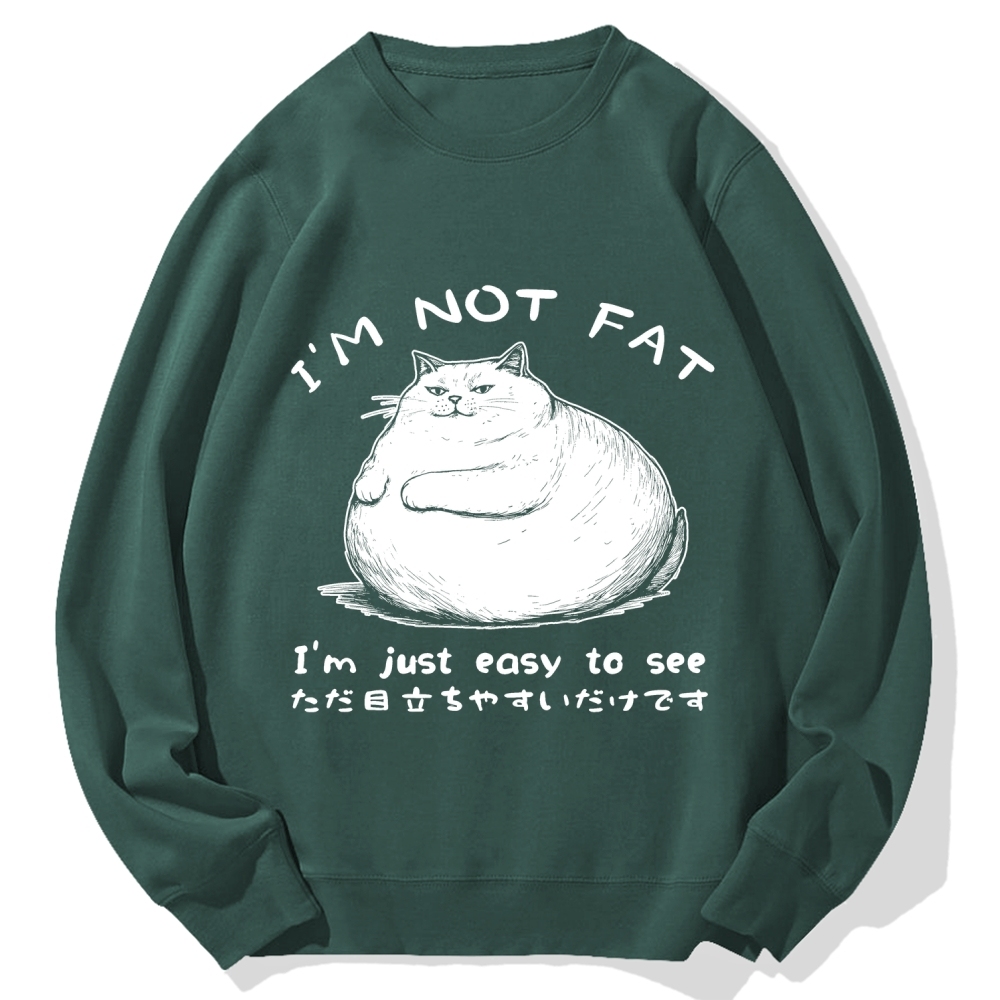 Funny Cat Fat Just Easy To See Cotton Sweatshirt