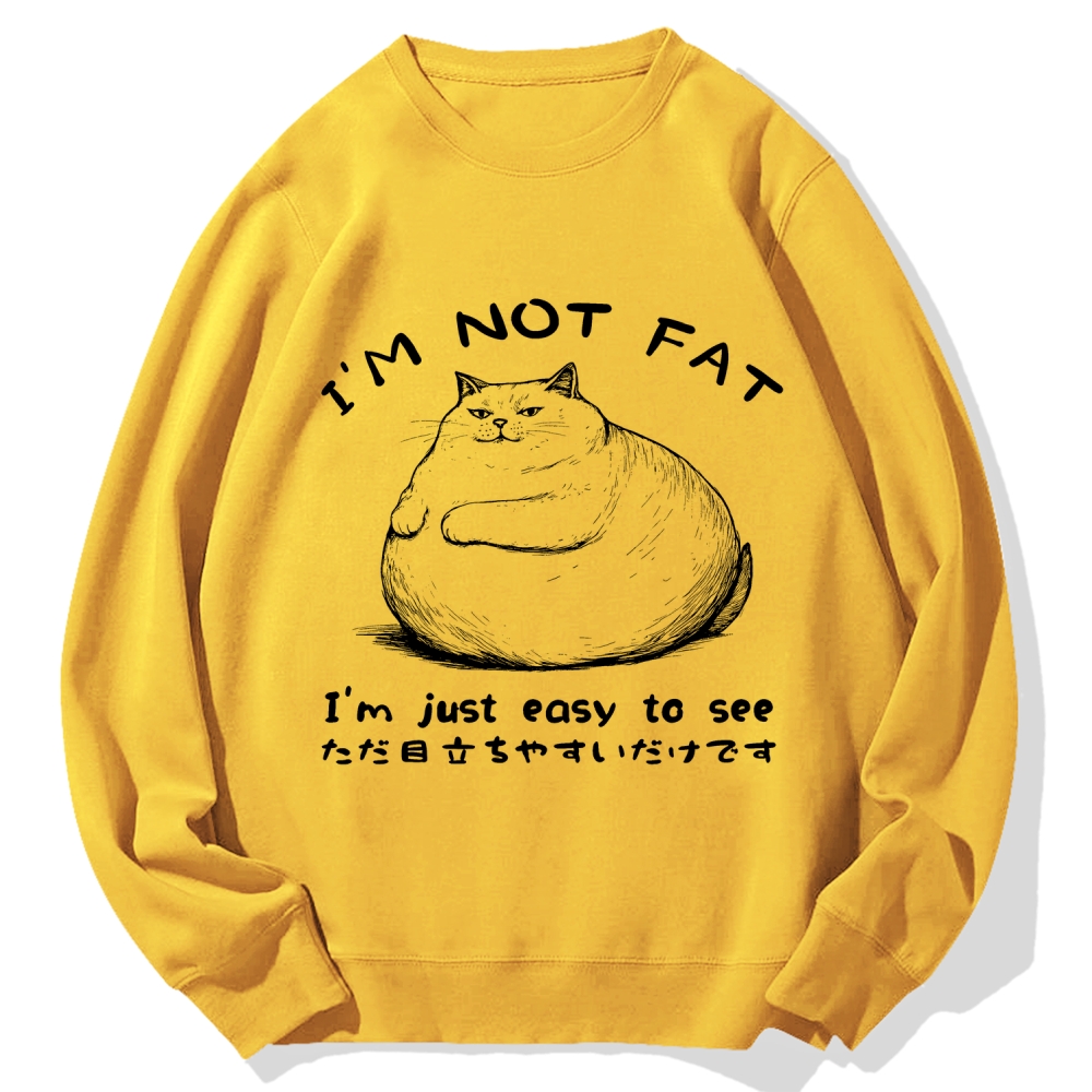 Funny Cat Fat Just Easy To See Cotton Sweatshirt