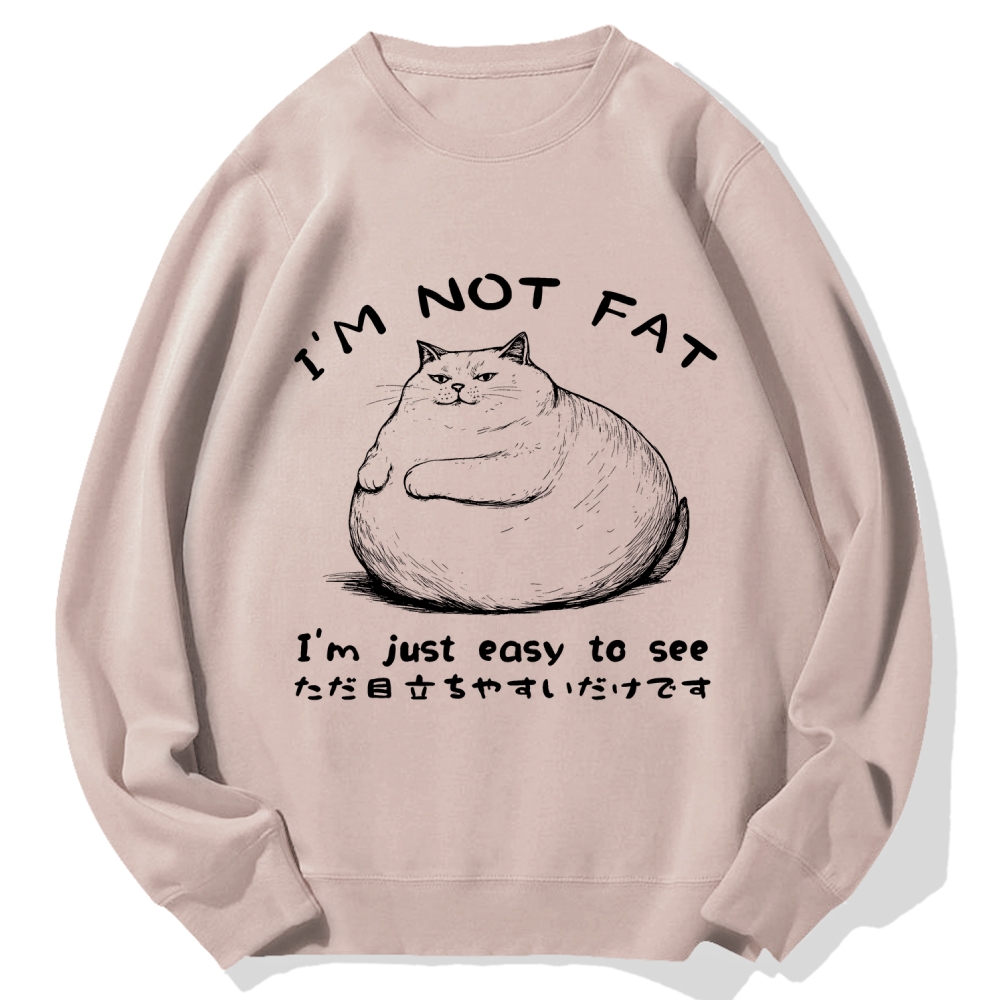 Funny Cat Fat Just Easy To See Cotton Sweatshirt