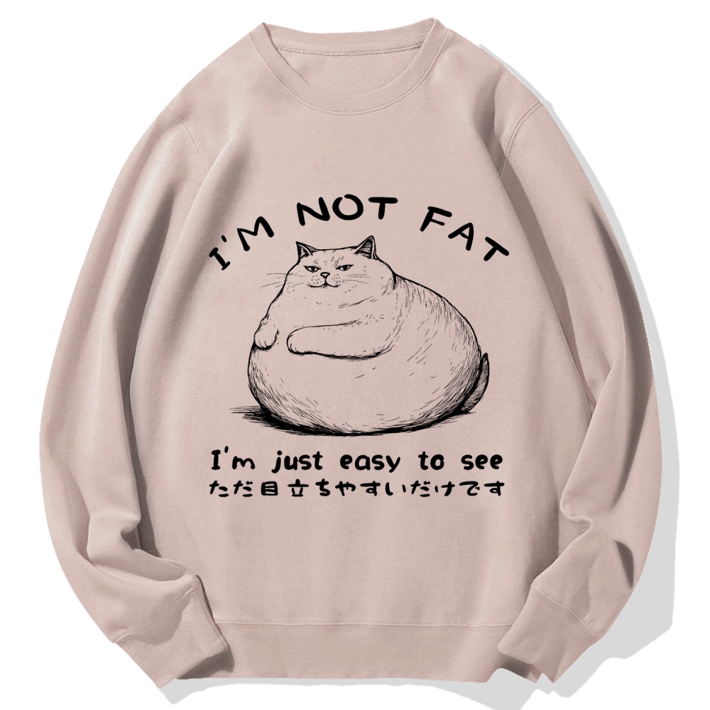 Funny Cat Fat Just Easy To See Cotton Sweatshirt