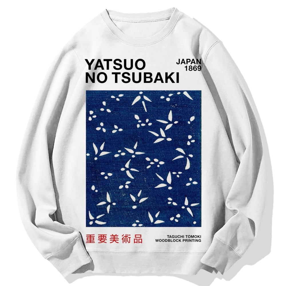 Yatsuo No Tsubaki Japan Art 1869 Cotton Sweatshirt