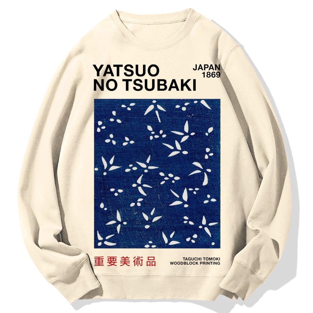 Yatsuo No Tsubaki Japan Art 1869 Cotton Sweatshirt