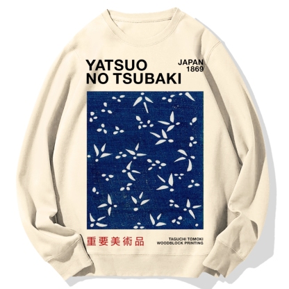 Yatsuo No Tsubaki Japan Art 1869 Cotton Sweatshirt