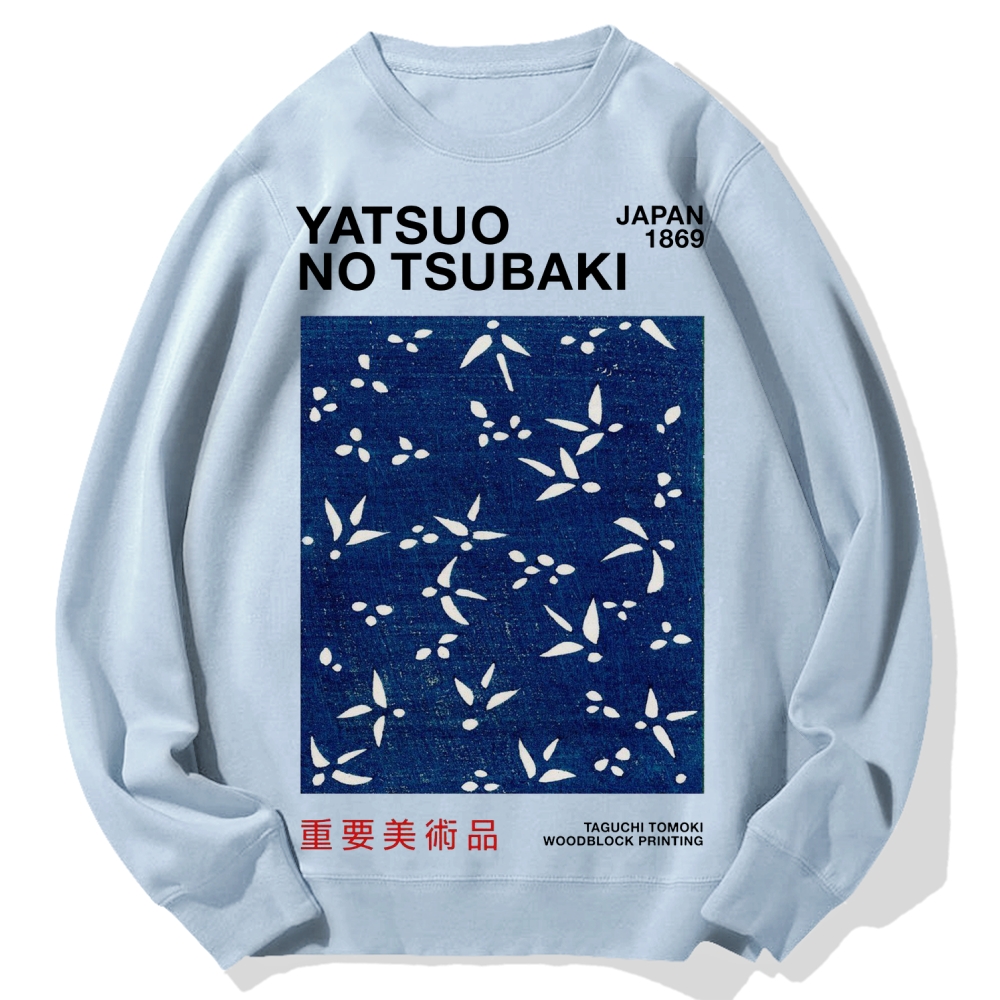 Yatsuo No Tsubaki Japan Art 1869 Cotton Sweatshirt