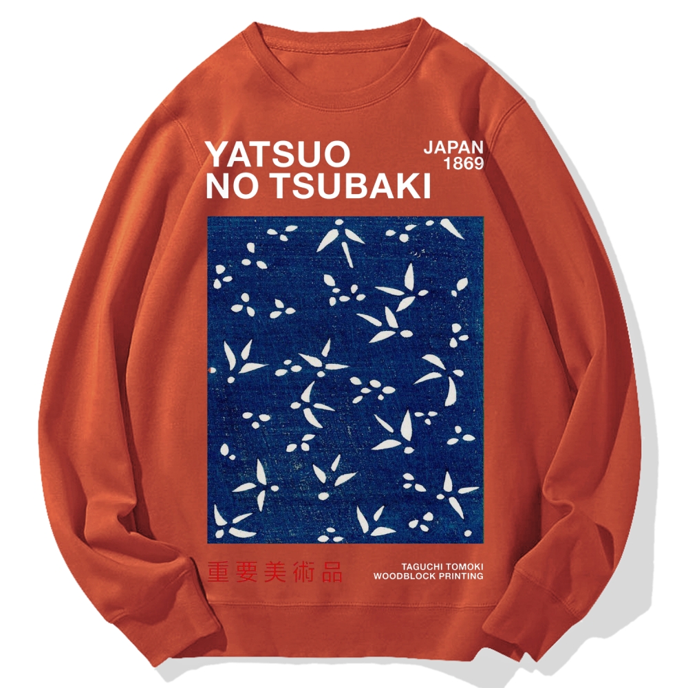 Yatsuo No Tsubaki Japan Art 1869 Cotton Sweatshirt