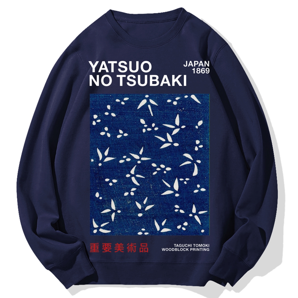 Yatsuo No Tsubaki Japan Art 1869 Cotton Sweatshirt