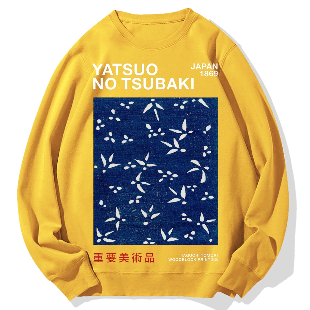 Yatsuo No Tsubaki Japan Art 1869 Cotton Sweatshirt